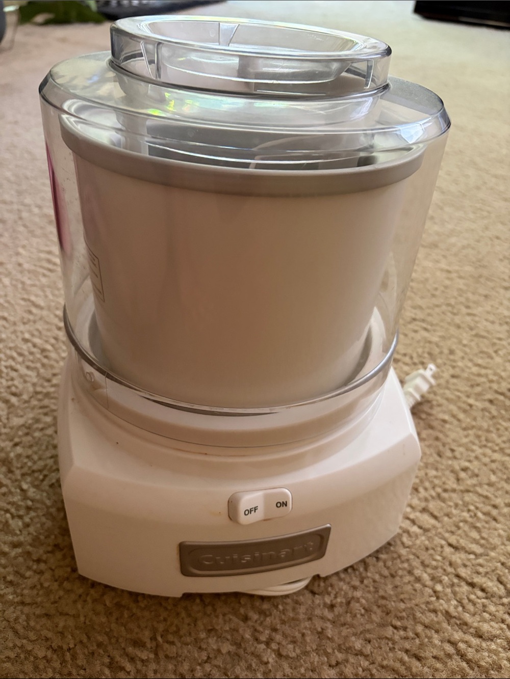 Cuisinart White and Clear Frozen Dessert Maker